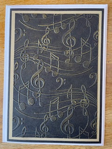 CraftyLu Handmade Greeting Card - Embossed Notes