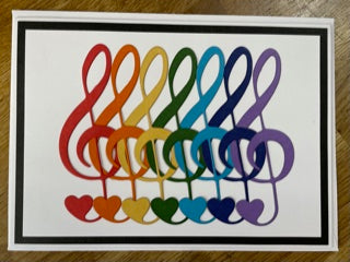 CraftyLu Handmade Greeting Card - Rainbow Clef