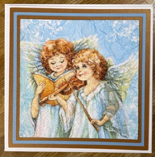 CraftyLu Handmade Christmas Card - Angelic Angels
