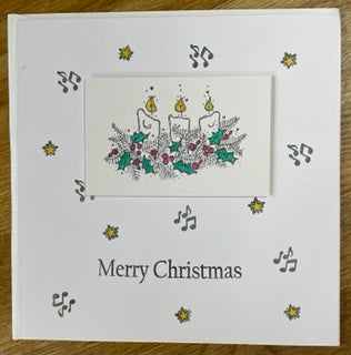 R Crafts Handmade Greetings Card Christmas - Candle