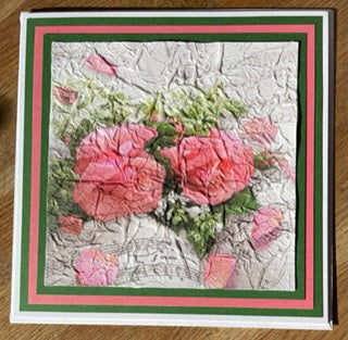 CraftyLu Handmade Greeting Card - Pink Roses