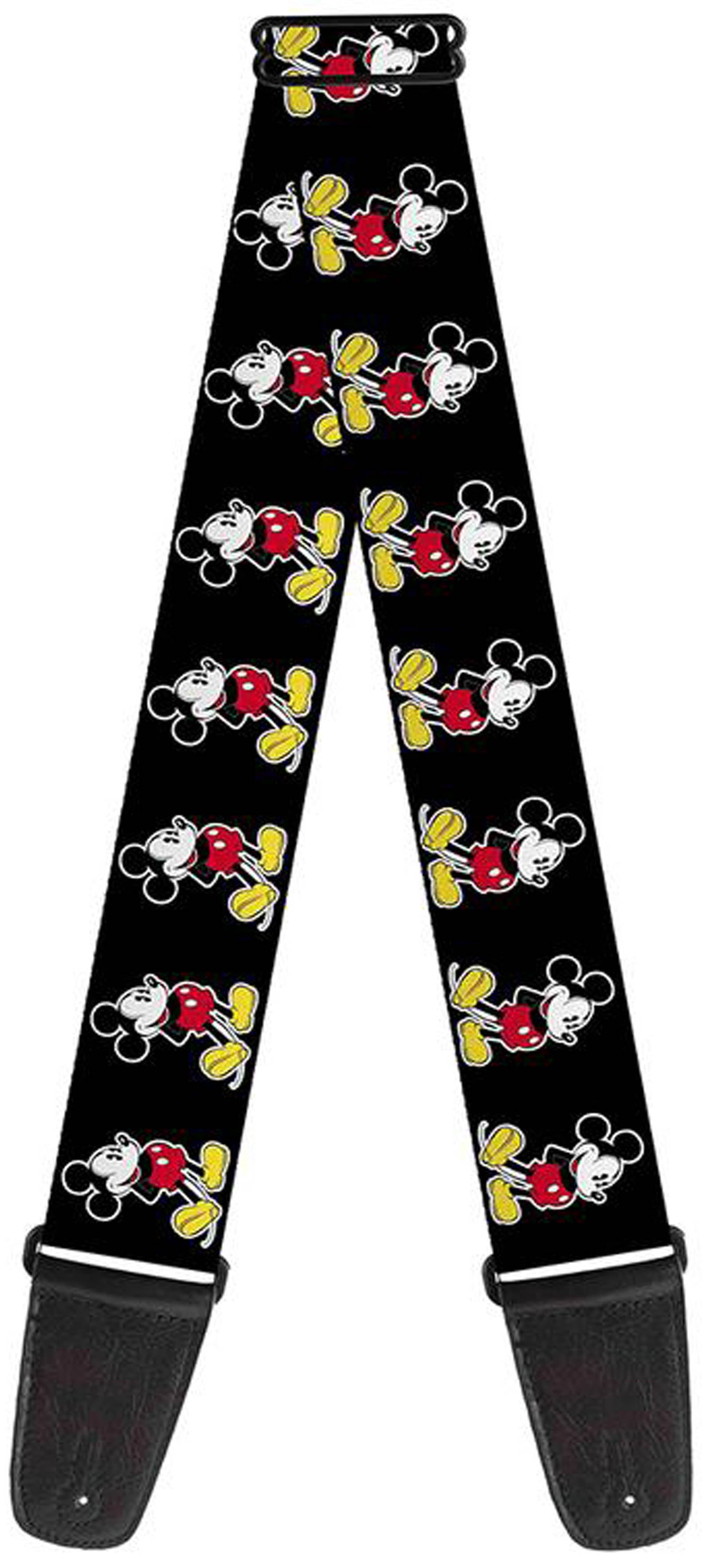 Licensed Classic Mickey Mouse Pose Black Guitar Strap