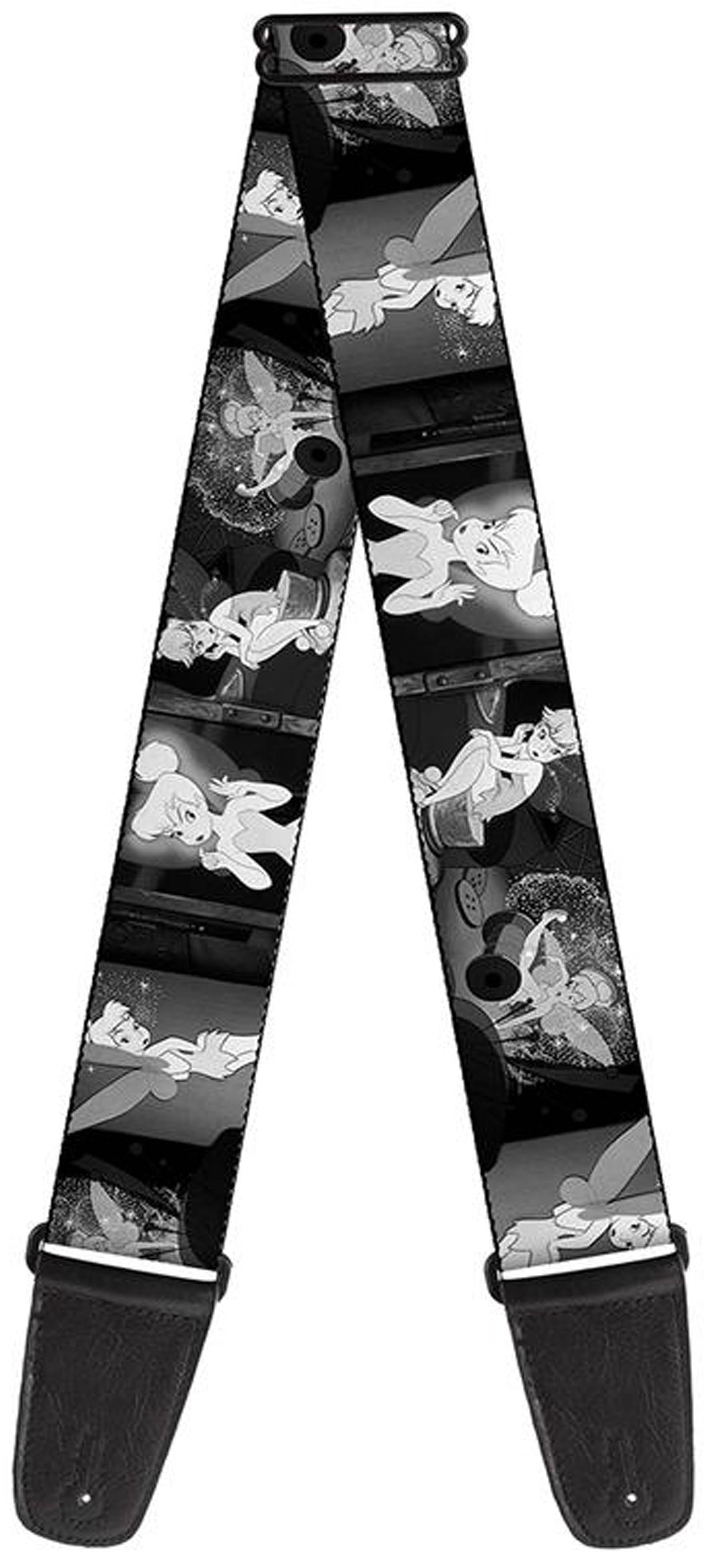 Licensed Tinker Bell Scenes Black/White Guitar Strap