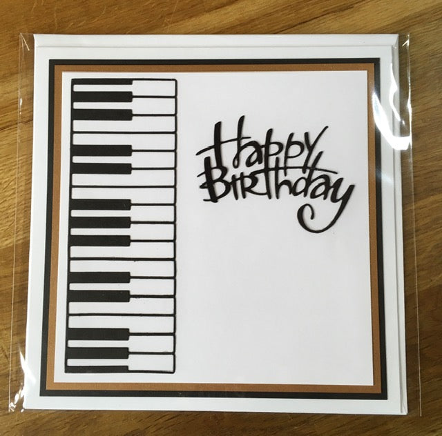 CraftyLu Handmade Greeting Card - Piano Keyboard