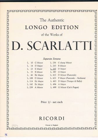 Scarlatti: Sonata in D Major (L265)