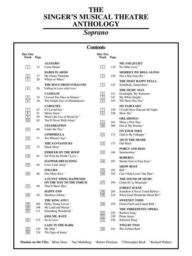 Singer's Musical Theatre Anthology - Volume 1 - Soprano