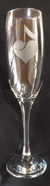 R Crafts Hand Decorated Champagne Glass - Etched