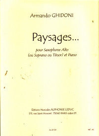 Ghidoni: Paysages for Alto Sax