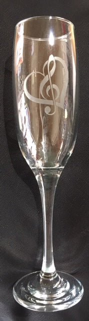 R Crafts Hand Decorated Champagne Glass - Etched