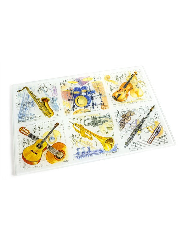 Glass Kitchen Board - Assorted Instruments