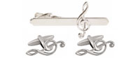 Treble Clef Set rhodium plated