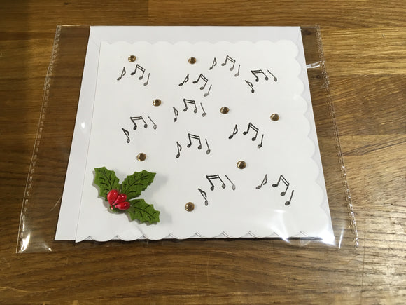 R Crafts Handmade Greetings Card Christmas - Holly