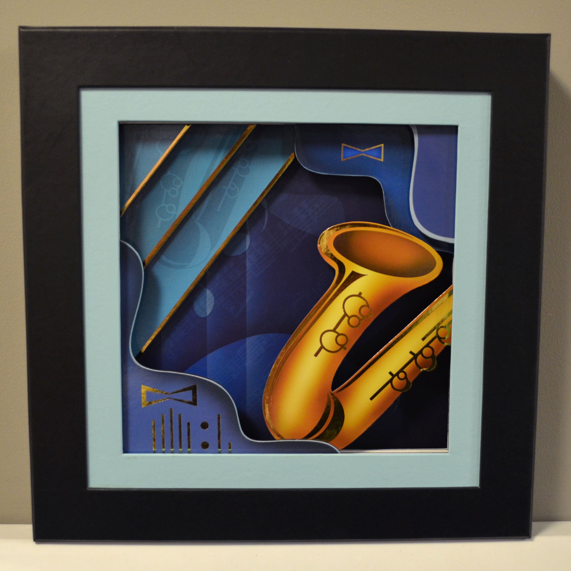 Blue Saxophone Wall Decor