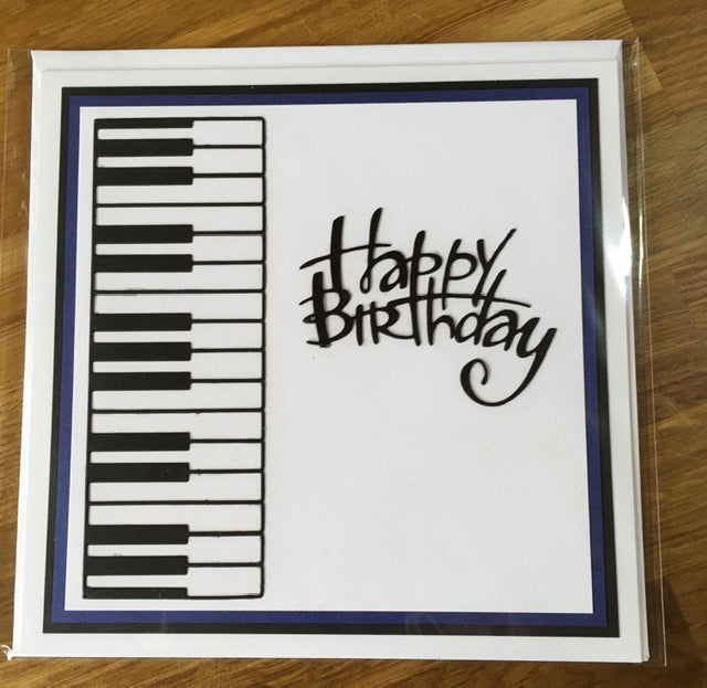 CraftyLu Handmade Greeting Card - Piano Keyboard