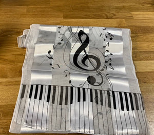 Scarf Treble Clefs and Keyboard