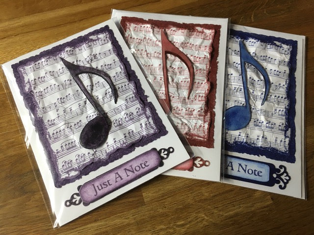 CraftyLu Handmade Greeting Card - Vintage Music Quaver