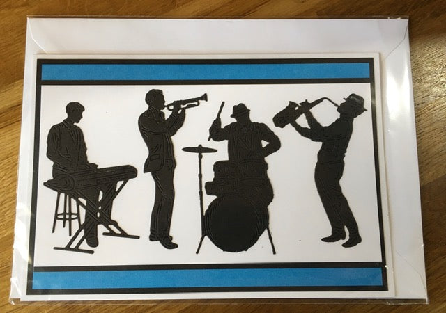 CraftyLu Handmade Greeting Card - Jazz Band