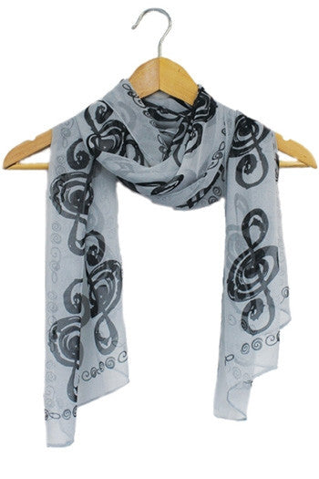 Scarf Music Note Design Black