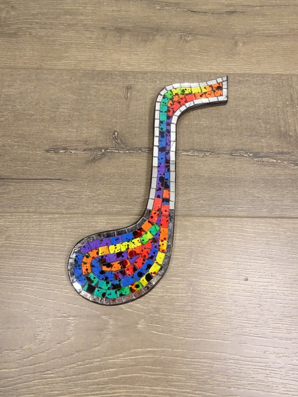 Rainbow Mosaic Single Musical Quaver 30x11 cm