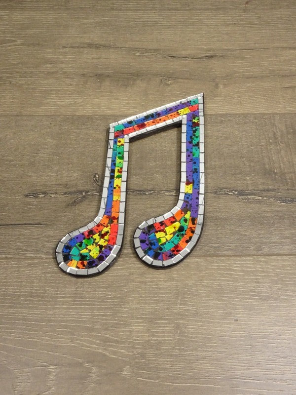 Rainbow Mosaic Musical Double Quaver 25x17 cm