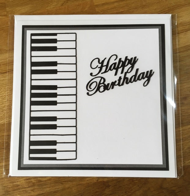 CraftyLu Handmade Greeting Card - Piano Keyboard