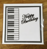 CraftyLu Handmade Greeting Card - Piano Keyboard