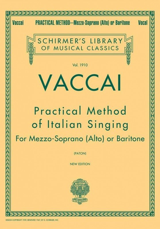 Vaccai: Practical Method Mezzo (Alto)/Baritone