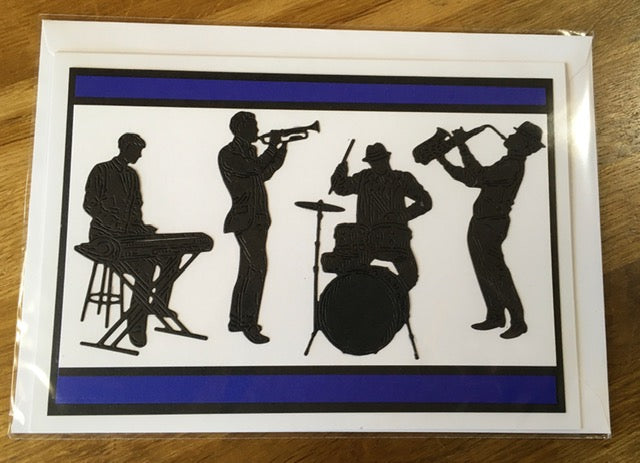 CraftyLu Handmade Greeting Card - Jazz Band