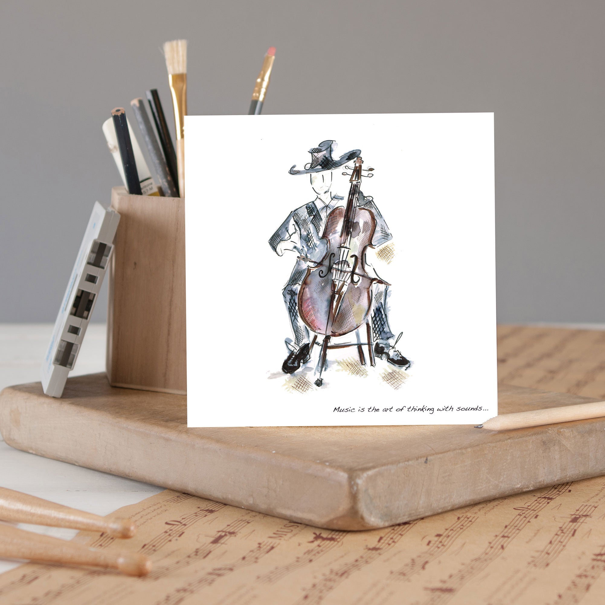 Greeting Card - Double Bass