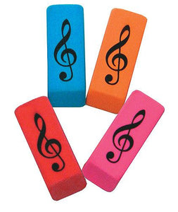 Wedge Eraser Treble Clef (Assorted Colours)