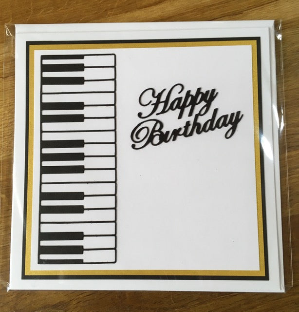 CraftyLu Handmade Greeting Card - Piano Keyboard