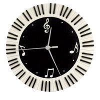 Wall Clock Round Keyboard & Music Symbols