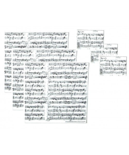 Gift Wrap Mozart Manuscript White