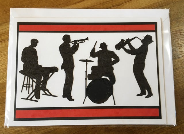 CraftyLu Handmade Greeting Card - Jazz Band