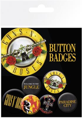 Guns N Roses Lyrics & Logos Badge Pack