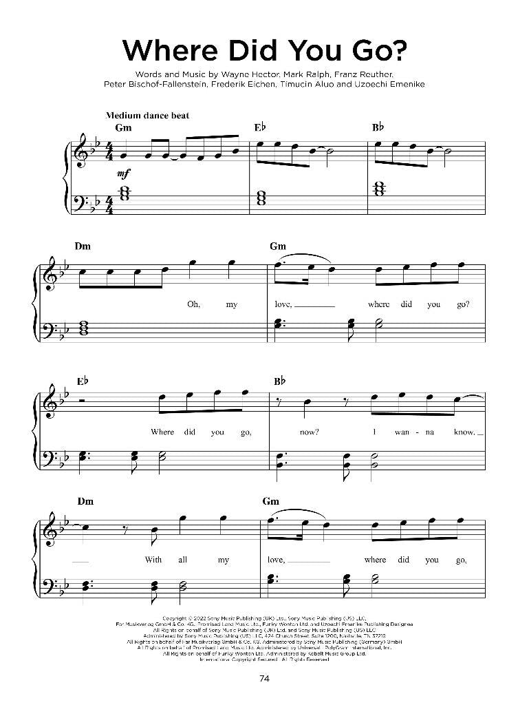 Top Hits of 2022 (Easy Piano)