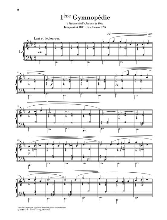 Satie, E.: Gymnopedies Piano