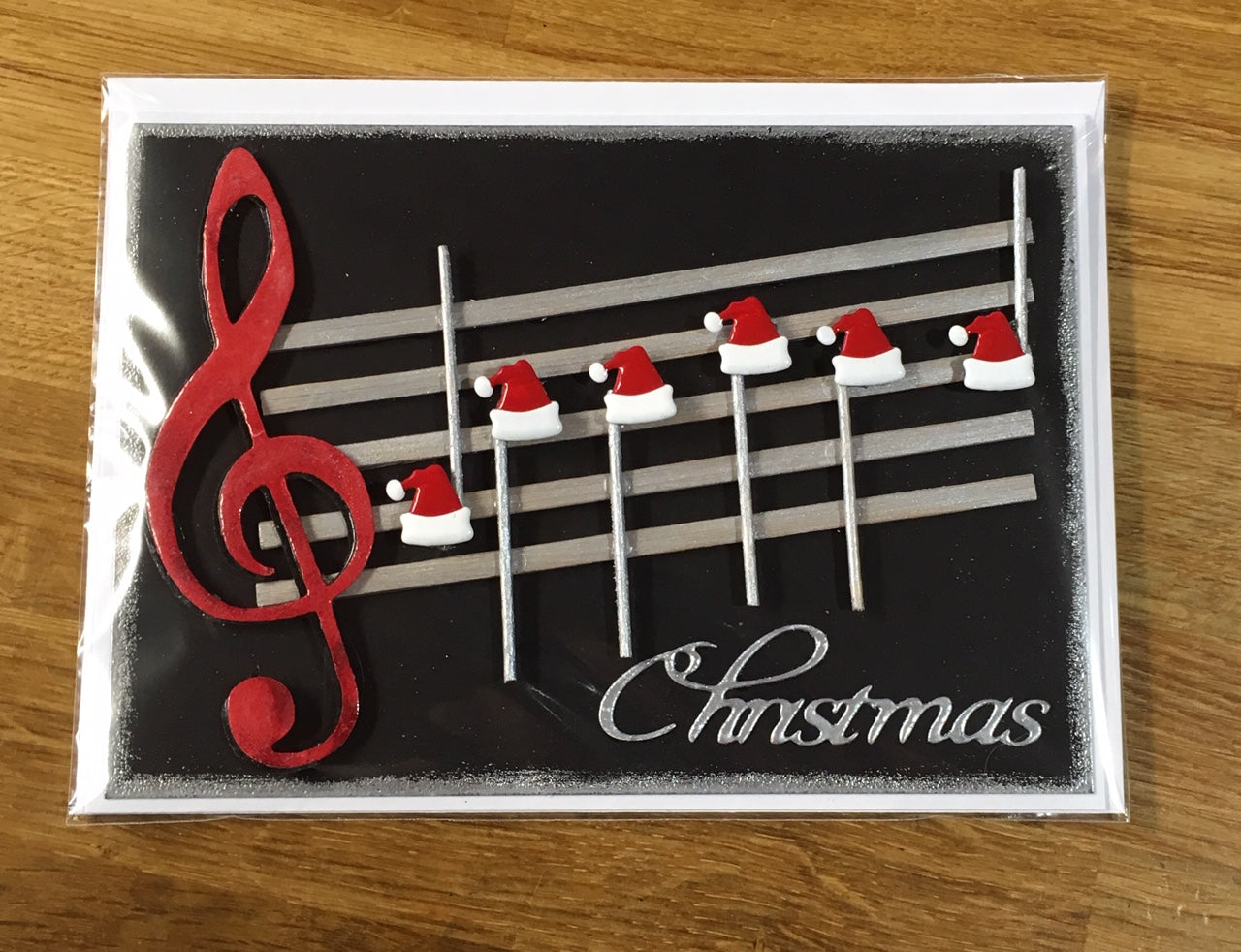 CraftyLu Handmade Christmas Card - Santa Hat