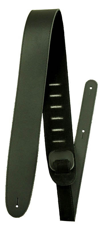 Roksak 2.5" Black Leather/Suede Guitar Strap