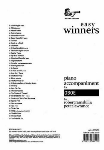 Easy Winners Piano Accompaniment for Oboe