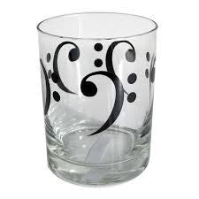 Glass Tumbler - Bass Clef Design