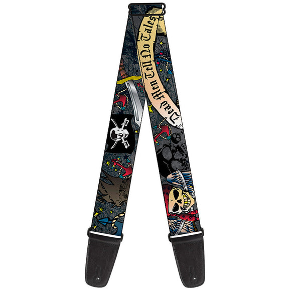 Dead Men Tell No Tales Gray Guitar Strap