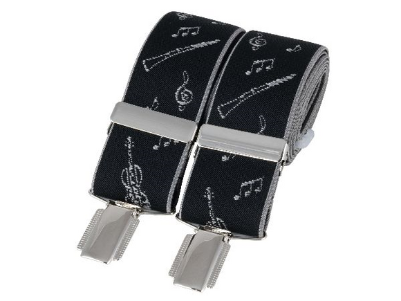 Black Musical Instruments 35mm silver clip braces