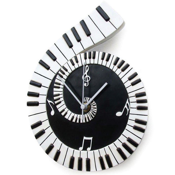 Wall Clock Piano Scroll