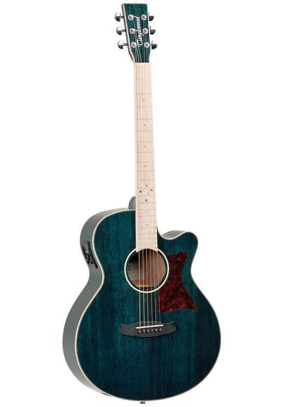 Tanglewood Winterleaf Blonde TW4 BLA Super Folk Cutaway Aquamarine Blue Electro Acoustic Guitar