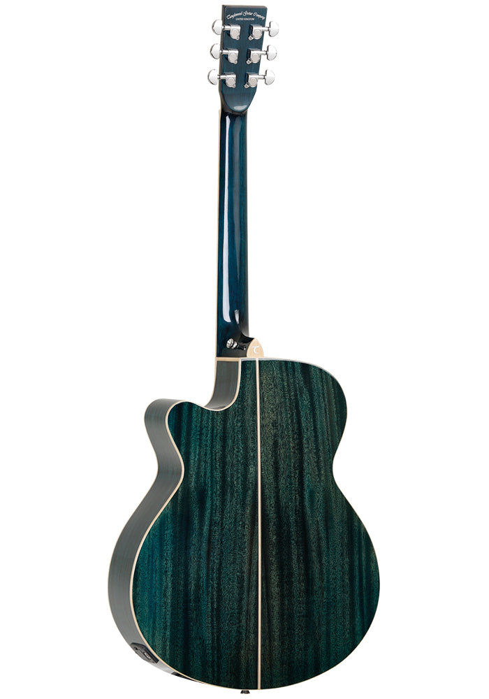 Tanglewood Winterleaf Blonde TW4 BLA Super Folk Cutaway Aquamarine Blue Electro Acoustic Guitar