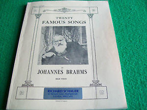 Brahms: Twenty Famous Songs High Voice