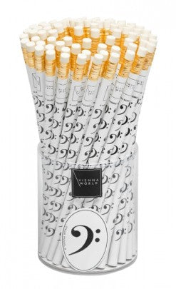 Pencil Bass Clef White