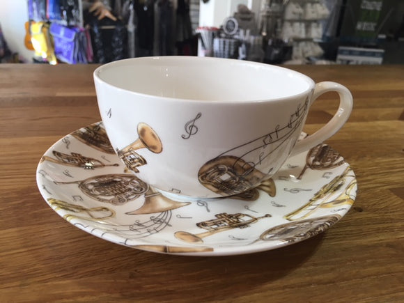 Cappuccino Cup and Saucer - Brass