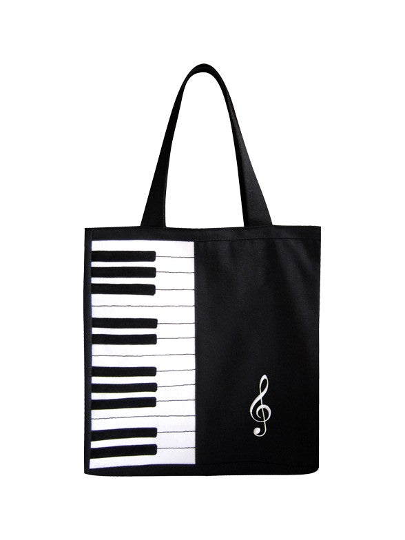 Piano & Treble Clef Design Totebag